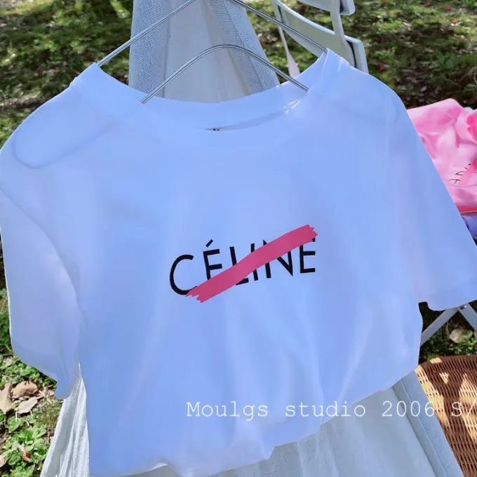 KS0492 Summer girls simple t shirt print designer tee wholesale cotton kids t shirt