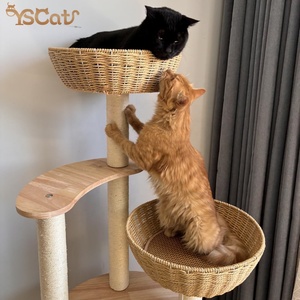 Large Premium Wooden <strong>Cat</strong> Tower and Scratching Frame Luxury <strong>Cat</strong> Climbing Toy for Feline Friends for Christmas and Halloween - Product Image 4
