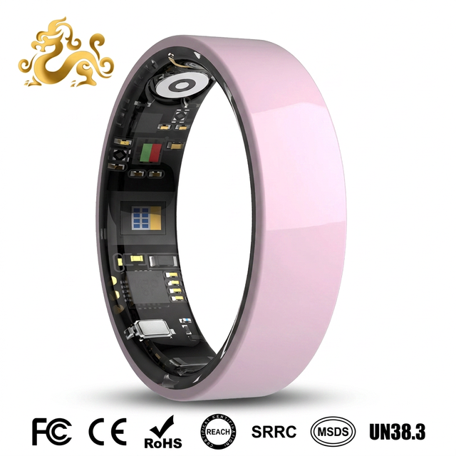 Sleek Fitness Ceramic Smart Ring | 5ATM+IP68 Waterproof Bio-metric Pedometer | Advanced Wellness Wearable 24/7 Sleep App Control