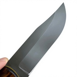 Handmade Industrial Grade Carbon Steel Hunting <b>Knife</b> with Wood <b>Handle</b> and Leather Sheath for Outdoor Camping - Product Image 1