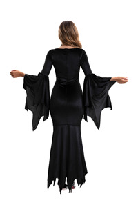Costume de performance longue robe de mariée sombre, style gothique <span class=keywords><strong>Halloween</strong></span>, inspiré des sorcières, vampires, maquillages, fantômes, inspiré des films et de la télévision - Product Image 4