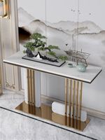 Table latérale en acier inoxydable, marbre ou rock, luxe, moderne, offre spéciale