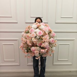 60CM <span class=keywords><strong>Pink</strong></span> meja mawar bunga pernikahan buket Jalan Panduan ornamen bunga acara dekorasi bunga ukuran disesuaikan - Product Image 6