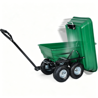 Chariot utilitaire robuste à 4 roues en acier pour extérieur, chariot à outils, chariot de jardin, chariot à mailles, chariot pliable