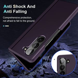 Étui de téléphone portable en cuir pour Samsung Z <span class=keywords><strong>Fold</strong></span> 7 8, sensation de peau, style professionnel, avec rabat - Product Image 4