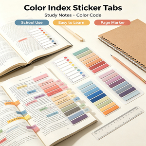 Onglets autocollants SK Color Index, blocs-notes portables autocollants pour carnets et classeurs aux tons Morandi - Product Image 4