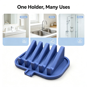 Jabonera de Silicona Flexible Personalizada con Drenaje Automático, Soporte Antideslizante para Jabón en Barra para Baño, <span class=keywords><strong>Ducha</strong></span>, Fregadero de Cocina - Product Image 6