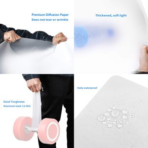 Lámina de Filtro de Difusión Sofoto, Gel de Iluminación Suave y sin Costuras, Rollo Difusor Blanco, Papel Modificador para Fotografía, 1.2x18m - Product Image 3