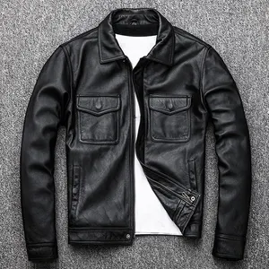 Real Leather Sheepskin Aniline Leather Custom Jacket Fur Authentic Leather Jacket