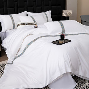 Exquisito Juego de Funda Nórdica de Algodón de Lujo de 4 Piezas con Borde Ancho Moderno, Tamaño Personalizable, Ropa de Cama Transpirable y Ecológica para el Hogar - Product Image 6