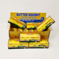 Jouet Squishy Barre de Beurre Jaune, Couche Extérieure en Plastique, Remplissage en Farine, Doux à Presser, Rebond Lent, Jouet Anti-Stress Créatif, Soulagement du Stress, Sensible