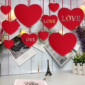 ทำด้วยมือรู้สึกหัวใจสำหรับตกแต่งต้นคริสต์มาส - Product Image 4