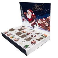 Boîte à rabat vide pour calendrier de l'Avent de Noël, emballage cadeau à remplir avec trous perforés pour bijoux, vente en gros
