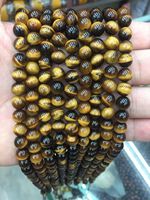 Nouvelles Perles en Pierre Naturelle Œil de Tigre Marron de 8 mm pour la Fabrication de Bijoux – Vente en Gros 2026