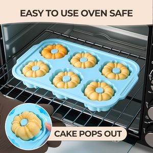 MUYULINS Factory Beige 6-Cup LFGB Non-Stick BPA Free Metal Reinforced Frame Large <b>Silicone</b> Cupcake Pan American Muffin Tray - Product Image 3