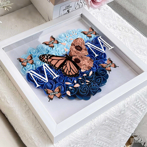 Bulk Wholesale 2025 Grandmother Mother Day Gifts 8 X 8 Flower <strong>Frame</strong> Shadow Wood <strong>Box</strong> with <strong>Light</strong> - Product Image 4