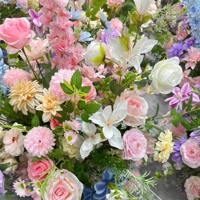 Boule de fleurs artificielles en soie colorée, centre de table personnalisé pour mariage, décoration de table pour événements et fêtes