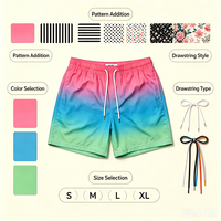Shorts de bain pour hommes à dégradé tie-dye personnalisé, séchage rapide, pour la plage, OEM, colorés, pour le surf, vente en gros