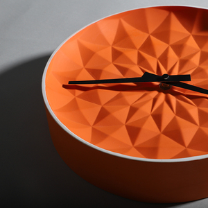 <span class=keywords><strong>Orologio</strong></span> da parete in ceramica moderna fatta a mano con origami arancione - Product Image 3