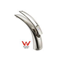 Robinet de lavabo monocommande en laiton massif, finition nickel brossé, certifié WELS, à poser sur le comptoir, pour l'Australie
