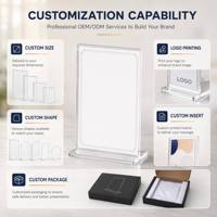 Exhibidores Acrílicos Personalizados, Soporte Vertical para Menús con Base Estable para Restaurantes, Cafeterías y Mostradores de Venta Minorista