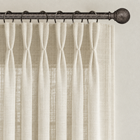 Voilages semi-transparents prêts à poser en tissu plissé effet lin, filtrant la lumière, pour la maison et les pièces.