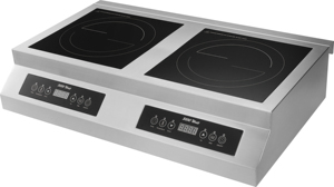 Table de cuisson à induction en verre noir 5000W avec deux brûleurs, commande tactile AM-CD206, puissance de cuisson élevée, offre une chaleur intense - Product Image 4