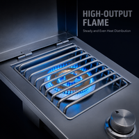 Barbecue à gaz professionnel en acier inoxydable avec brûleur latéral intégré, allumage électronique et dispositif de sécurité de la flamme pour l'extérieur de luxe