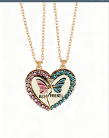Collier magnétique assorti pour meilleures amies, papillon, respectueux de l'environnement, électroplaqué, pour deux filles, cadeaux d'amitié