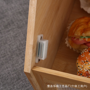 Bamboo Bread <b>Storage</b> <b>Box</b> Solid Wood Countertop Multi Purpose Tableware <b>Small</b> Size With Lid For Home Kitchen Use - Product Image 4