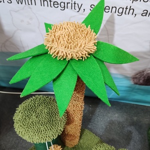 Arbre à chat en bois écologique <span class=keywords><strong>pour</strong></span> grands <span class=keywords><strong>chats</strong></span>, vente en gros d'usine, hauteur personnalisable, griffoir avec corde en sisal et plateformes florales - Product Image 4