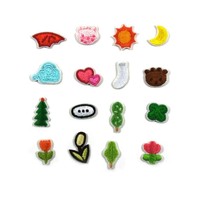Écusson brodé DIY en polyester à motif de dessin animé, étiquette autocollante, badge, patch de fruits, accessoires vestimentaires pour sacs