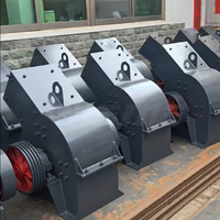 Granulateur fin de déchets de mortier et de maçonnerie de petite taille Premium PC200x300, concasseur à marteaux motorisé 5,5 kW avec tamis à barres de dégagement