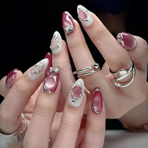<span class=keywords><strong>Ongles</strong></span> en acrylique 3D à presser, <span class=keywords><strong>faux</strong></span> <span class=keywords><strong>ongles</strong></span> moyens avec de nouveaux designs, <span class=keywords><strong>ongles</strong></span> à presser complets avec autocollant - Product Image 1