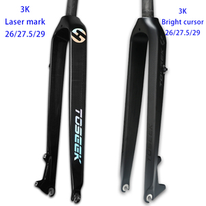 v brake <span class=keywords><strong>suspension</strong></span> forks sepeda mosso mtb bicycle front rigid fork 26er 27.5 29er mountain gravel bike carbon rockshox fork - Product Image 1