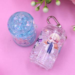 新しいソーダペンダントカスタムステッカーアクリルシェル飲料キーホルダー自作流体麻素材流砂オイルシェル - Product Image 3