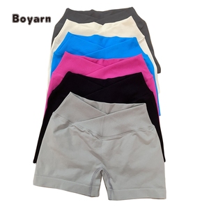 Boyarn grande taille taille haute élasticité respirant femmes solide séchage rapide léger écologique extensible dans les quatre sens côtelé - Product Image 1