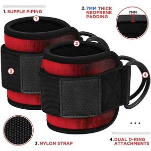 Sangles de cheville réglables en néoprène avec logo personnalisé pour la musculation et le fitness - Product Image 3