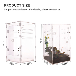 Boîte à tarentule magnétique transparente 20x20x35cm acrylique classique simple Terrarium réservoir d'insectes <span class=keywords><strong>Cages</strong></span> pour animaux de compagnie pour animaux de compagnie - Product Image 4