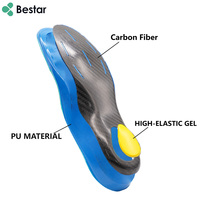 Semelles sportives en fibre de carbone avec soutien de la voûte plantaire, antichoc, retour d'énergie à fort impact, protection contre les blessures, ne gèlent pas les chaussures, lot de 2