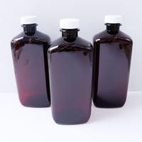 Expédition rapide, flacon en plastique ARCH de 16 oz de forme nouvelle de la marque Tris, vide, pour solution orale pharmaceutique, avec bouchon à vis et étiquettes Tris violettes