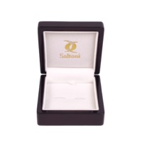 Boîte d'emballage rigide pour bijoux en bois faite à la main avec logo personnalisé, pochette en bois rectangulaire luxueuse, motif carré, fermeture magnétique pour bijoux