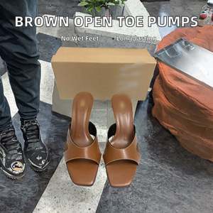 Sandalias de Tacón Bajo con Diseño Hueco, Elegantes y Sexys para Mujer, Estilo Simple, para Fiesta, Moda Otoñal - Product Image 2