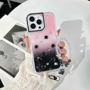 Coques de téléphone antichoc en TPU+PC avec chaîne de perles de luxe et décor floral 3D pour OPPO Realme Narzo 90X 5G FIND X9 PRO - Product Image 3
