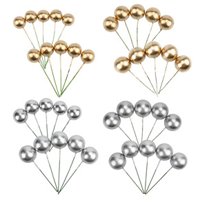 Frosted Gold And Silver Wishing Balls Round Cake Toppers Birthday Decorations Reusable Plastic Ornament For Party Venue Setup - Product Image 4