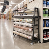 Présentoirs Commerciaux Autonomes pour Magasins – Présentoirs Métalliques Roulants pour Tapis et Moquettes