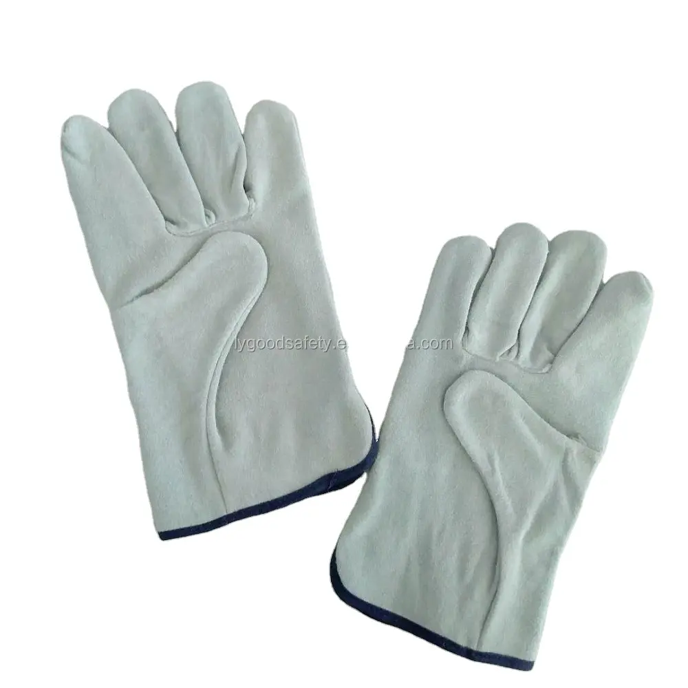 Guantes de soldadura de piel extreme heat fire resistant cow split leather safety cowhide welding glove