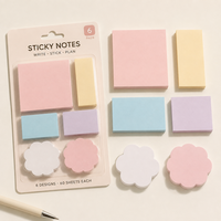 Bloc-notes autocollant en forme de dessin animé, papier à feuilles mobiles, papeterie pour étudiants avec notes adhésives Washi