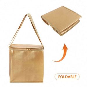 Sac isotherme pliable personnalisé avec logo pour livraison de crème glacée, poisson, fruits de mer et bière, en cuir PU écologique et feuille d'aluminium - Product Image 4
