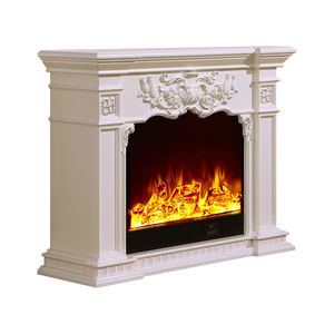 Manteau de <span class=keywords><strong>cheminée</strong></span> en bois autoportant ivoire personnalisé pour la maison <span class=keywords><strong>Cheminée</strong></span> chauffante décorative à flamme simulée - Product Image 2